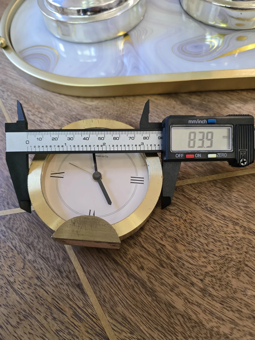 Tiffany & Co. Gold Round Table Clock
